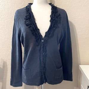 Eddie Bauer Gray Cardigan Sz PXL